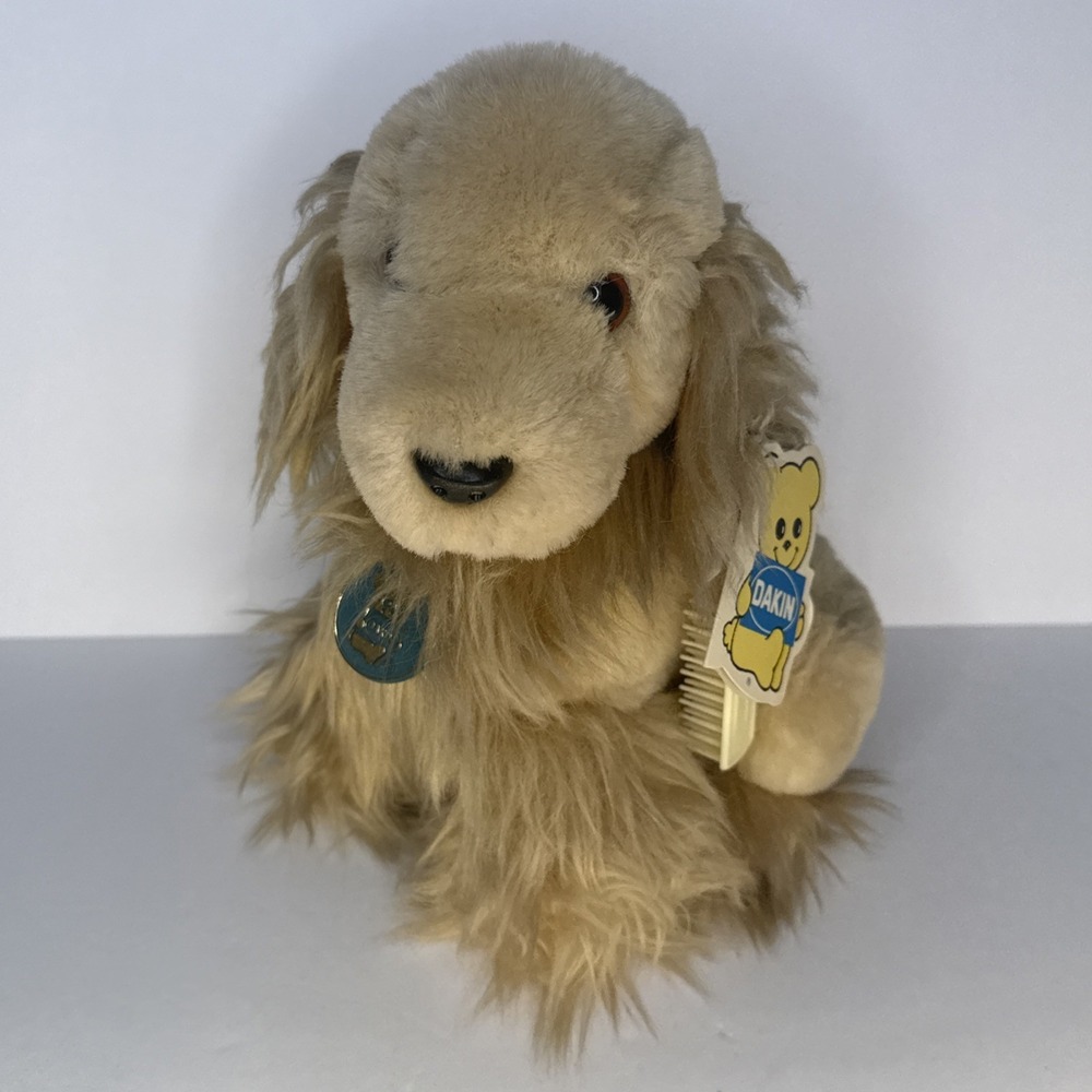 Vintage Dakin Cocker Spaniel Plush Stuffed Animal Late 80s Tagged with Bruch.